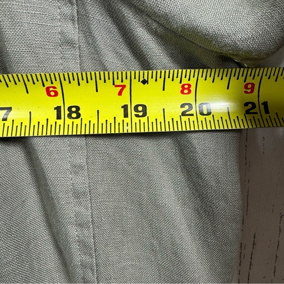 Cynthia Rowley 100% Linen Trench Coat Green Belted Size S Minimalist Lightweight - Picture 12 of 14